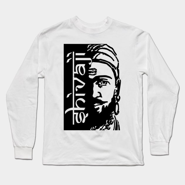 Shivaji Maharaj The Maratha King Long Sleeve T-Shirt by alltheprints